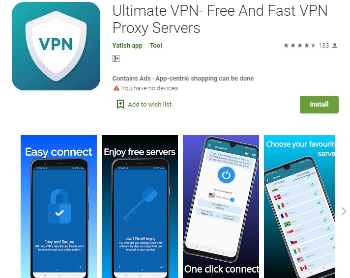  Ultimate VPN- Free And Fast VPN Proxy Servers